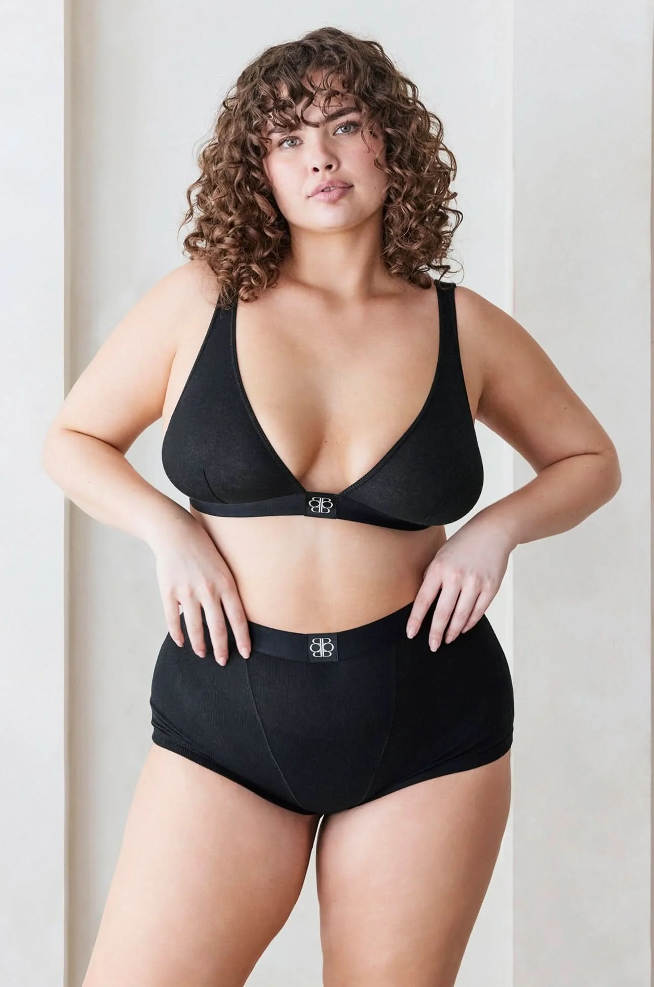 Cotton Rib Plunge Bralette - Image 5
