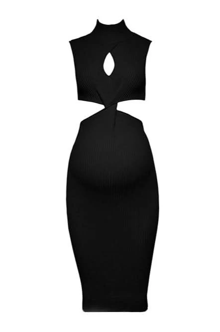 Cozy Knit Turtleneck Midi Dress - Image 3