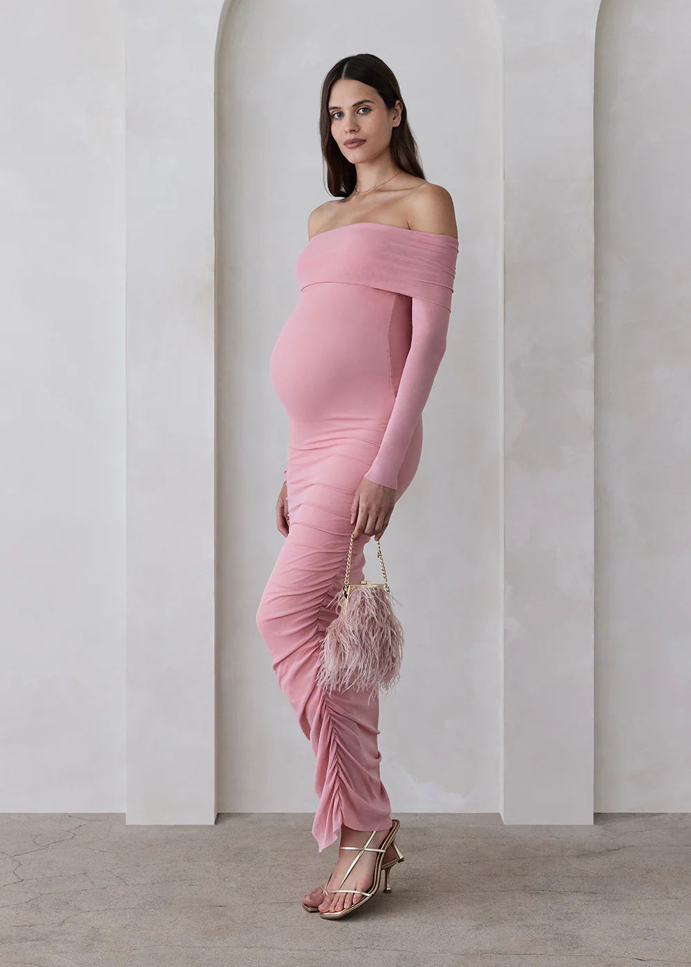Off The Shoulder Soft Mesh Dress - Image 21