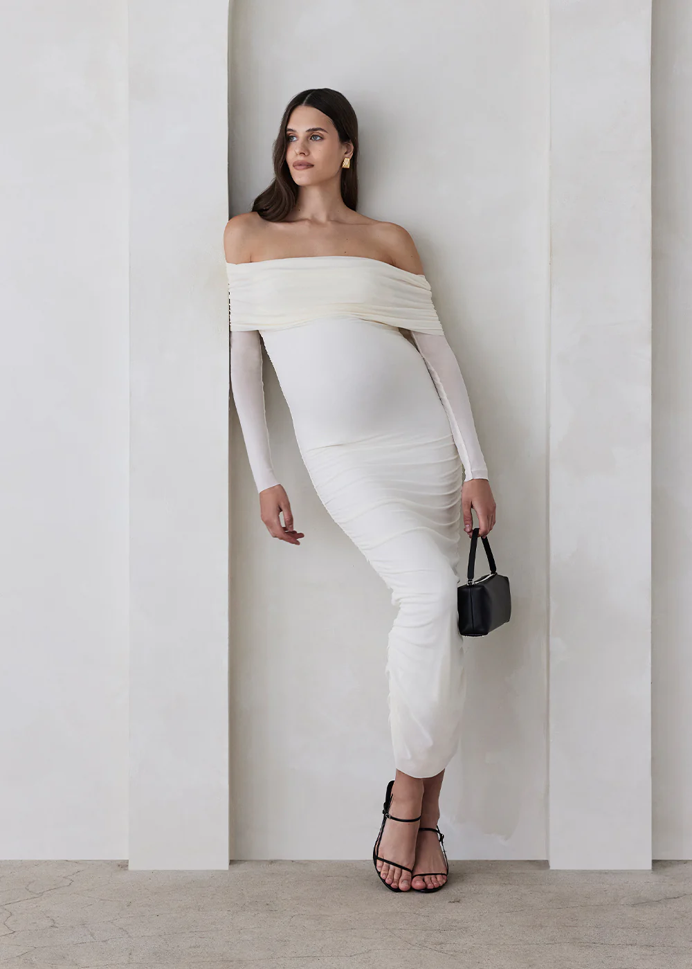 Off The Shoulder Soft Mesh Dress - Image 25