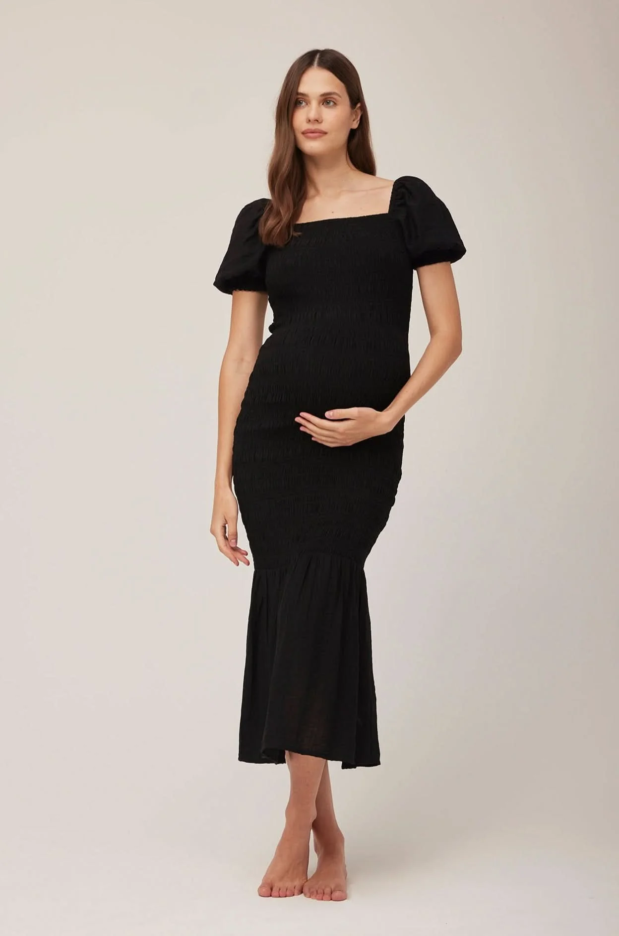 Shirred Puff Sleeve Dress - Image 6