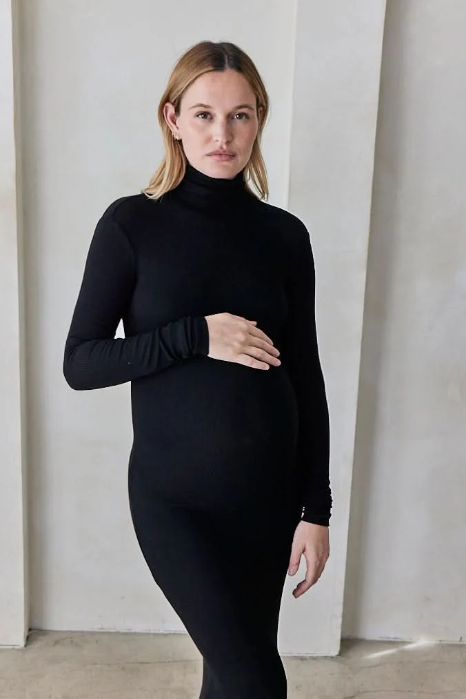 Soft Rib Turtleneck Long Sleeve Maxi Dress - Image 4