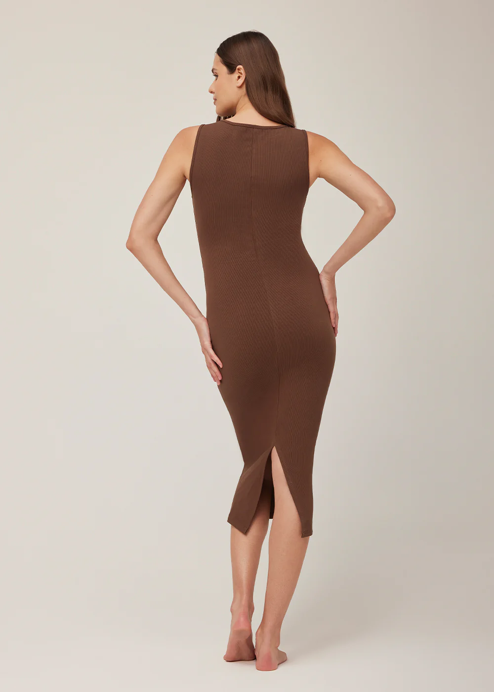 Sculpting Rib Boatneck Midi Dress - Image 8