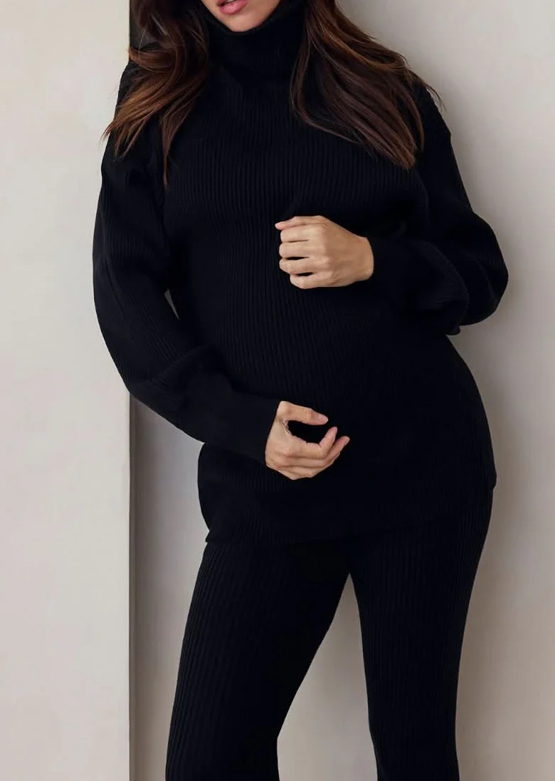Cozy Knit Oversized Turtleneck Sweater - Image 8
