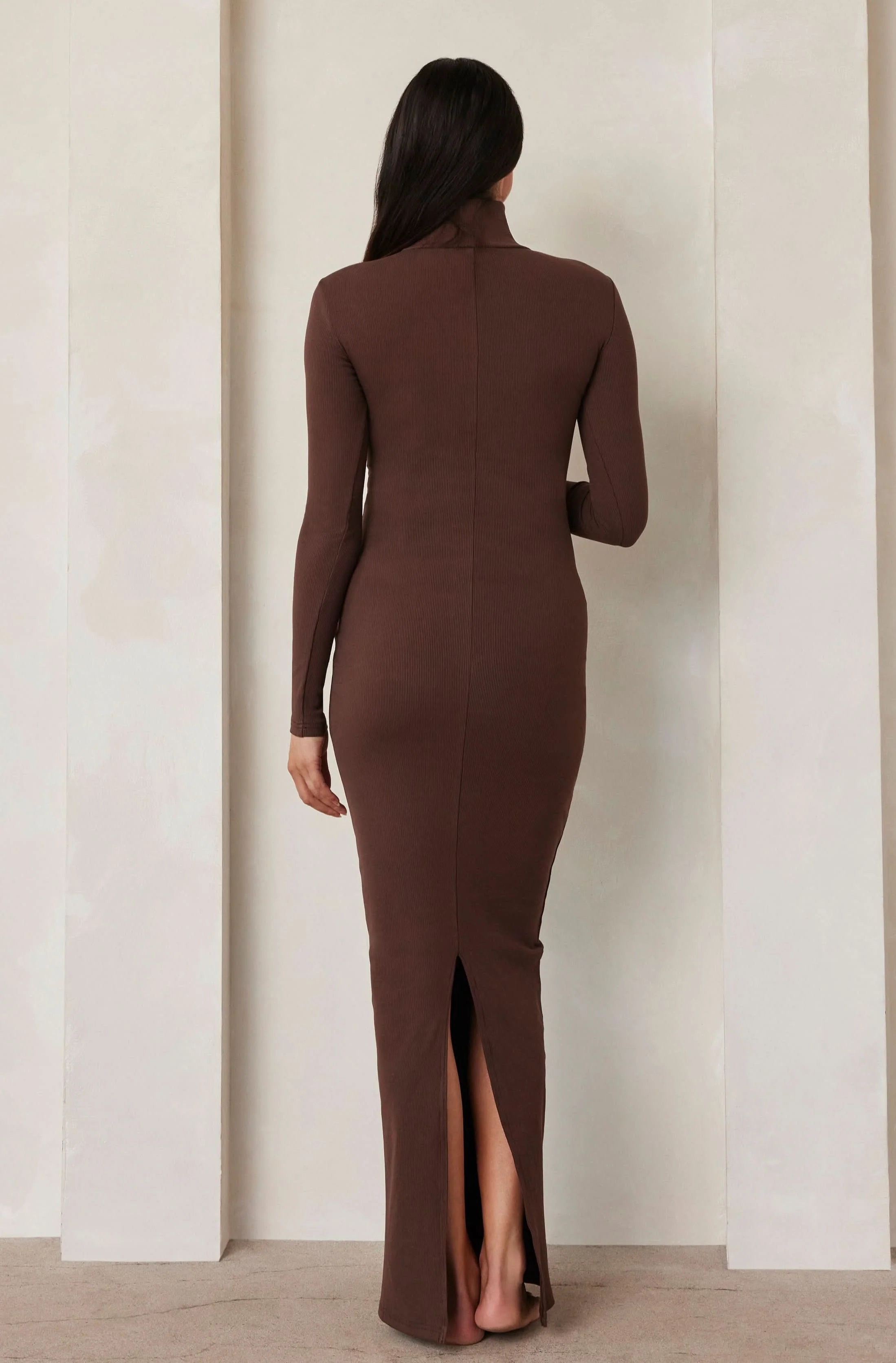 Sculpting Rib Long Sleeve Dress - Image 8